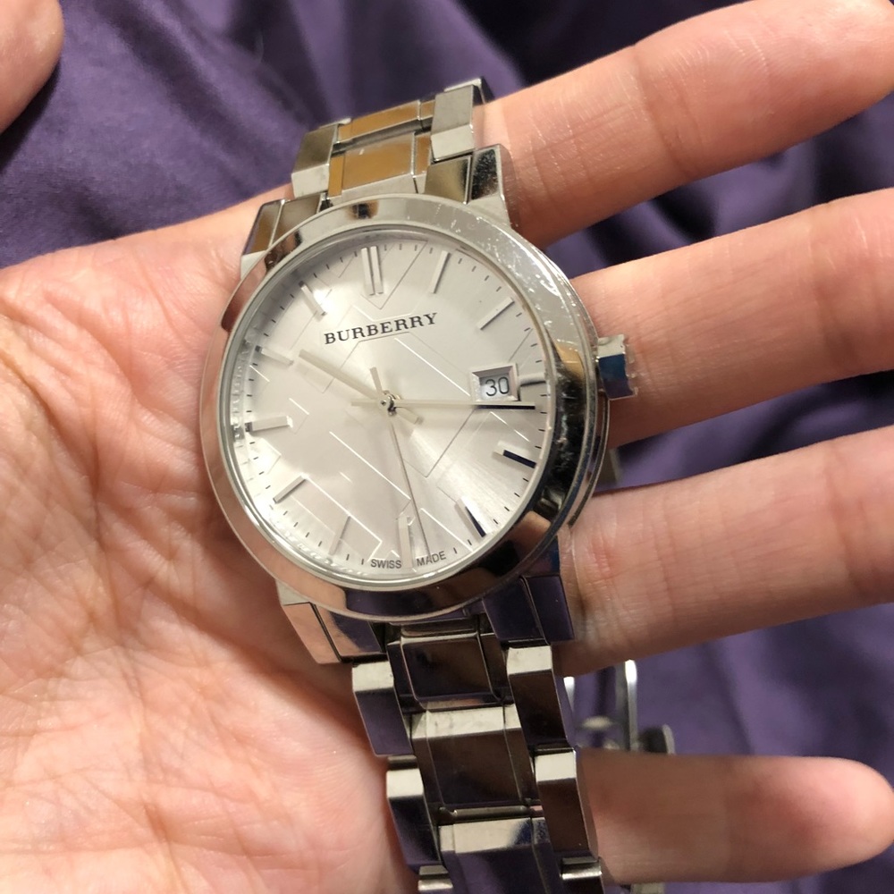 USED Burberry BU9100 Large Stainless Steel Watch